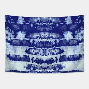 Indigo Tie-Dye Symmetry Tapestry