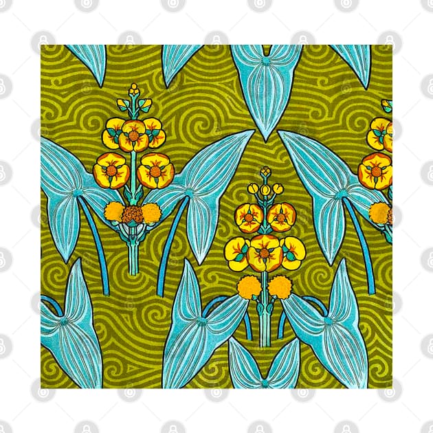 Little flower in yellow blue and light green design by Marccelus