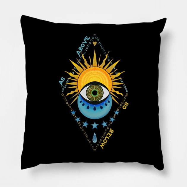 As above, so below. The moon and the Sun Pillow by Sitenkova