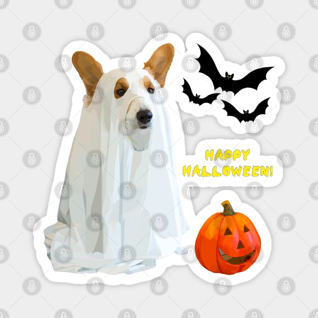 Corgi on Halloween Magnet by Ocennyy