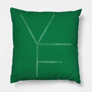 ViktoriousFlutes White Vertical Logo Pillow