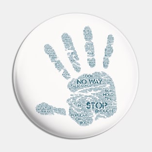 Hand Stop Sign Silhouette Shape Text Word Cloud Pin