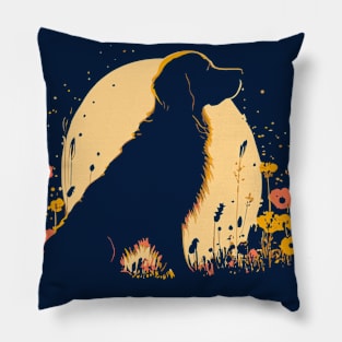 Women's Golden Retriever Lover Dog Owner Wildflower art Pillow