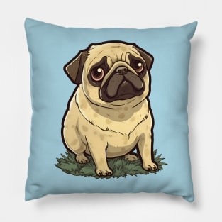 Please Feed Me Cute Pug Design Pillow