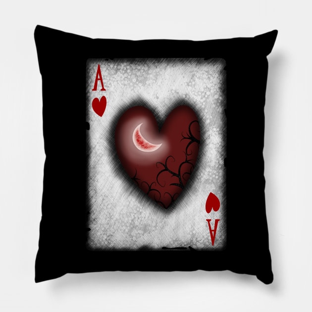 Ace of Hearts with Moon Pillow by DeneboArt