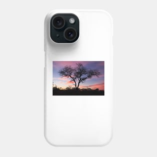 Sunrise Tree Silhouette in Kruger National Park, South Africa Phone Case