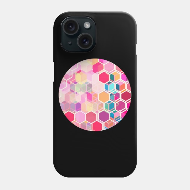 Rainbow Honeycomb - colorful hexagon pattern Phone Case by micklyn