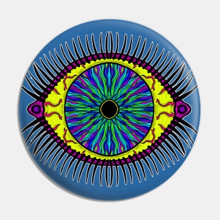 PSYCHEDELIC VISIONARY ART - PSYCHEDELIC EYE 2 YELLOW EYEBALL Pin