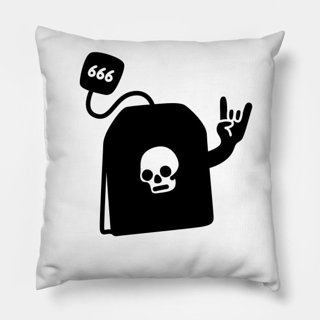 Heavy Metal Black Tea Bag Pillow by imotvoksim