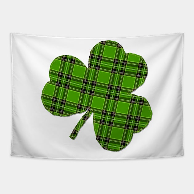 St Patrick's Day Irish Green Flannel Shamrock Tapestry by TBA Design