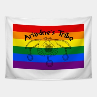 Ariadne's Tribe Rainbow Flag Logo Tapestry