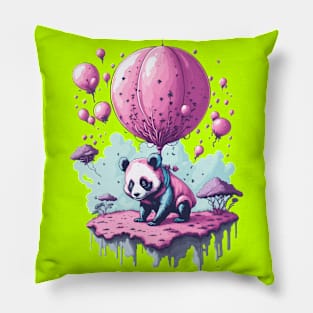 Watercolor: balloon panda Pillow