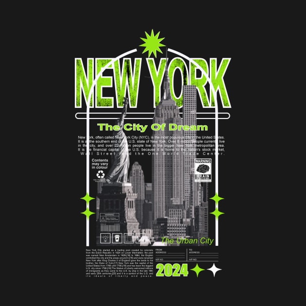 New York Design T-Shirt by Kukuh_handal