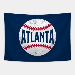 Atlanta Retro Baseball - Navy Tapestry