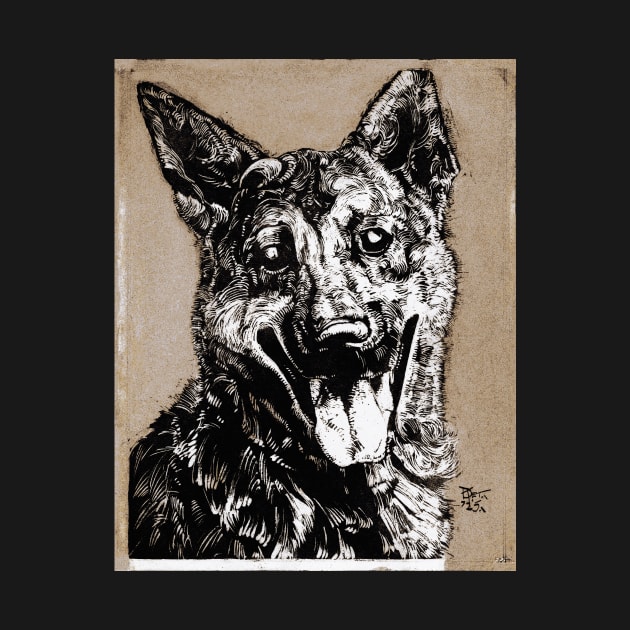 Portrait of a Dog by Dick Ket by Vintage Sketches