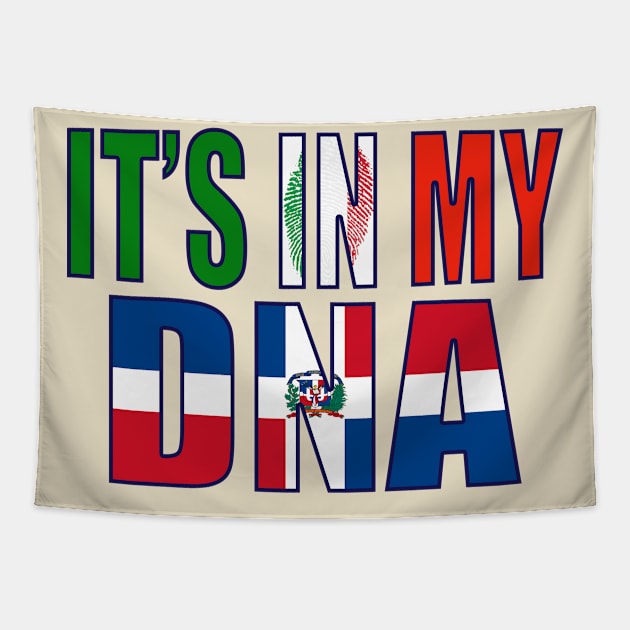 Italian And Dominican DNA Mix Flag Heritage Gift Tapestry by Just Rep It!!