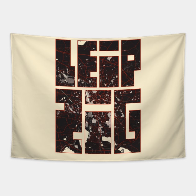 Leipzig, Germany City Map Typography - Vector Tapestry by deMAP Studio