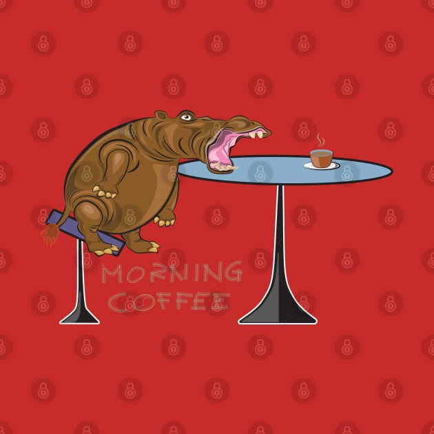 Morning coffee hippopotamus by tepy 