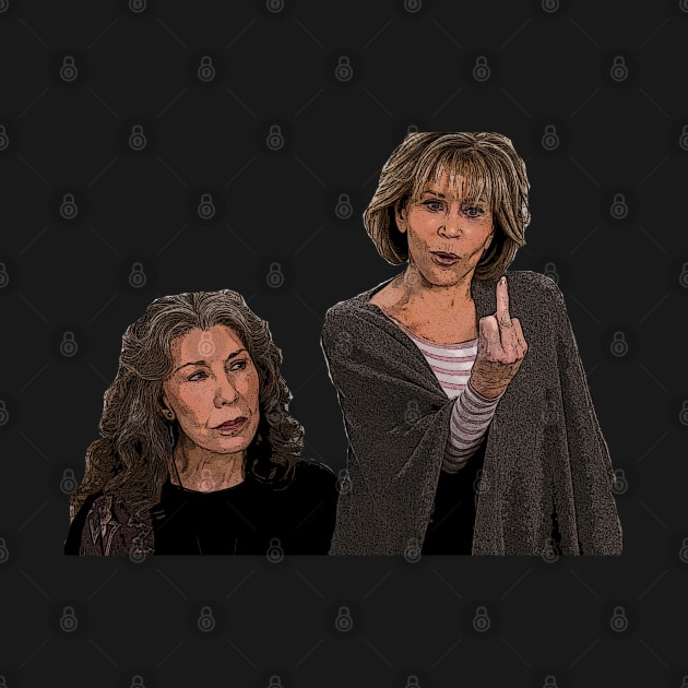 Grace and Frankie Cartoon by baranskini