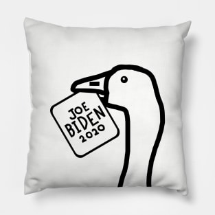 Portrait of a Goose with Stolen Joe Biden Sign Outline Pillow