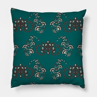 Airy Teal Paisley Pillow