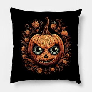 Halloween Pumpkin, Spooky Pumpkin Face Pillow