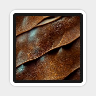 Brown Imitation leather stripes, natural and ecological leather print #25 Magnet