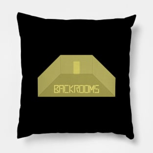 Backrooms (Liminal Space, empty room, walls and door) (greenish-yellow) Pillow