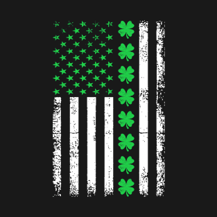 Vintage American Flag St. Patrick's Day / Irish American T-Shirt