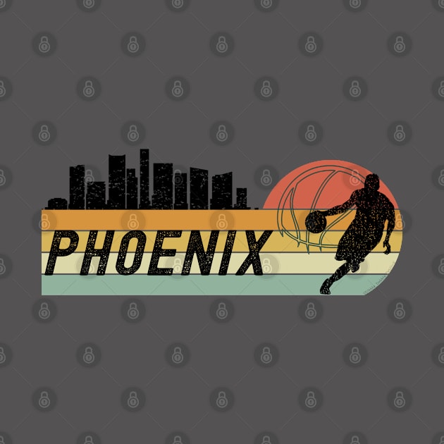 Basketball Fans Phoenix AZ Cityscape by Dibble Dabble Designs