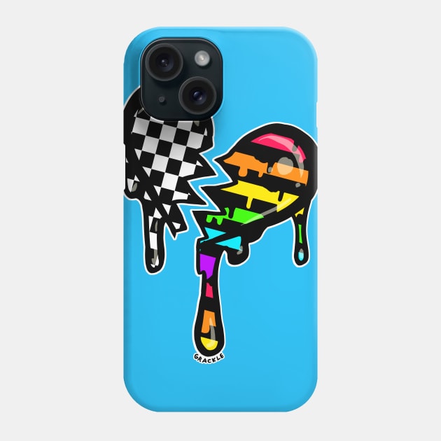 Rainbow Stripes Split Heart Phone Case by Jan Grackle