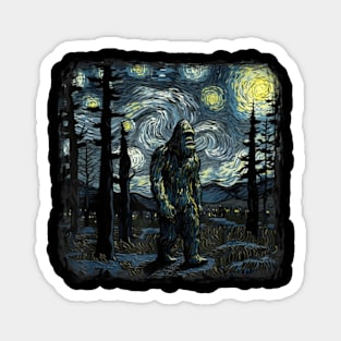 Bigfoot Starry Night Sasquatch Magnet