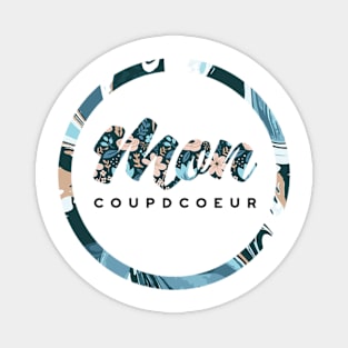 Moncoudpcoeur Blue floral Magnet