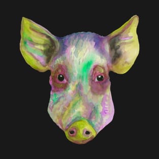Colorful watercolor pig head T-Shirt