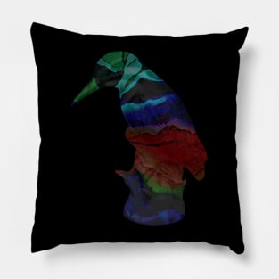 Dark rainbow bird Pillow