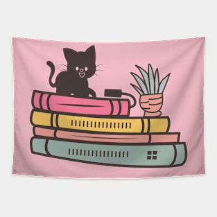 Reading Cat love Tapestry