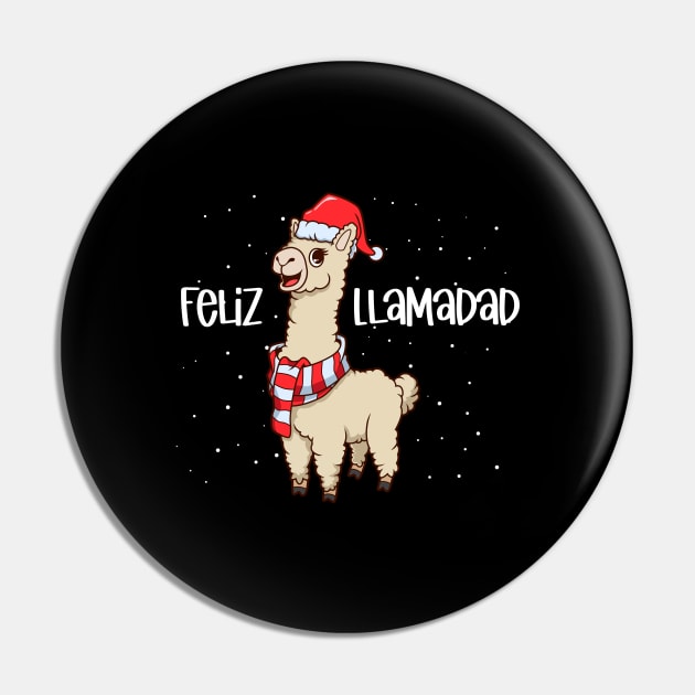 Christmas llama - Feliz Llamadad Pin by Modern Medieval Design