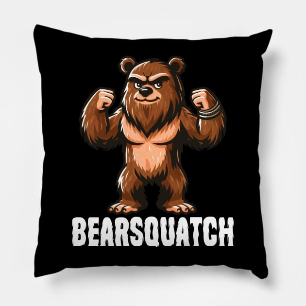 Bearsquatch Pillow by Etopix