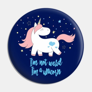I'm not weird, im a unicorn - Cute little unicorn prancing around saying "I'm not weird, I'm a unicorn" that you and your kids would love! - Available in stickers, clothing, etc Pin