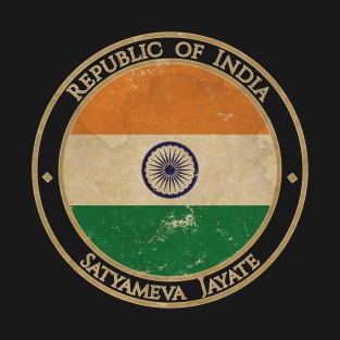 Vintage Republic of India Asia Asian Flag T-Shirt