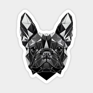 French Bulldog Geometric Portrait - Black Sapphire Magnet