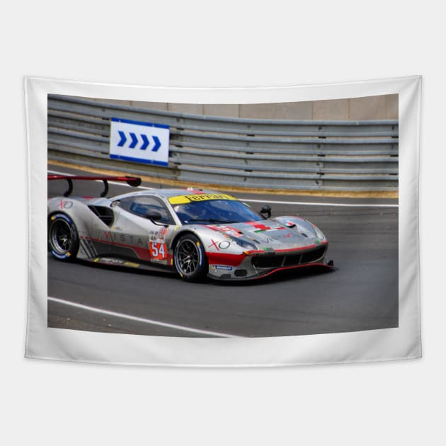 Ferrari 488 GTE EVO no54 24 Hours of Le Mans 2023 Tapestry by AndyEvansPhotos