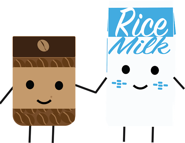 Coffee + Rice Milk = Love Kids T-Shirt by gpam