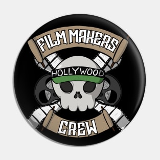 Film makers crew Jolly Roger pirate flag Pin