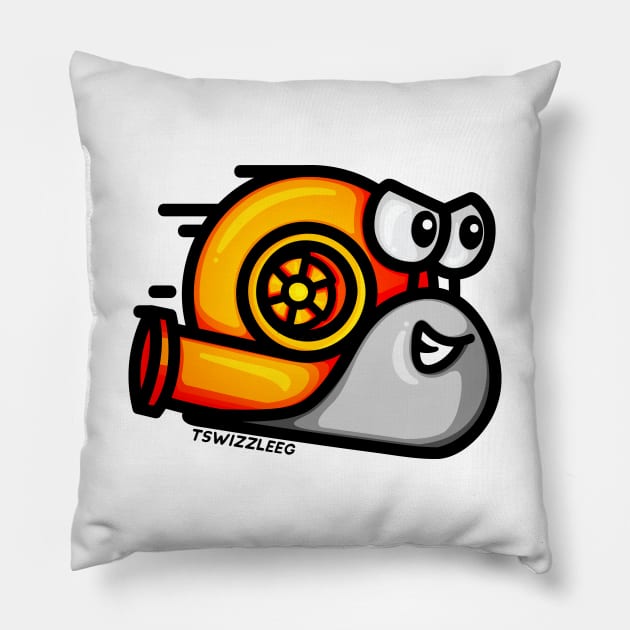 Turbo Snail - Red Hot Pillow by hoddynoddy