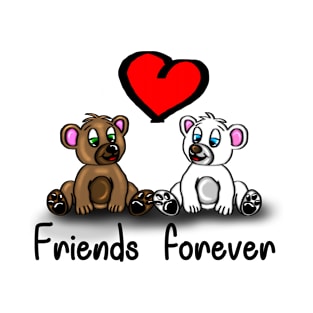 Cute Baby Bears with Heart - Friends forever - light background T-Shirt