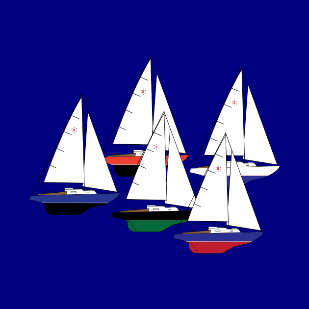 Pearson Ensign Sailboats Racing by CHBB