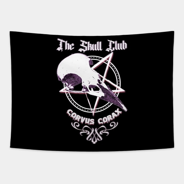 The Skull CLub - Corvus corax Tapestry by SimonSay