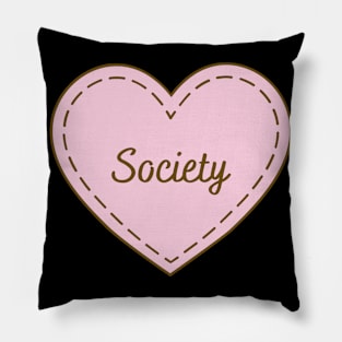 I Love Society Simple Heart Design Pillow