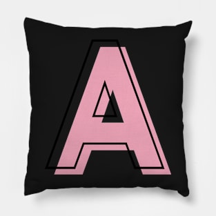 A Initial Personalization Modern Art Light Pink Outline Pillow